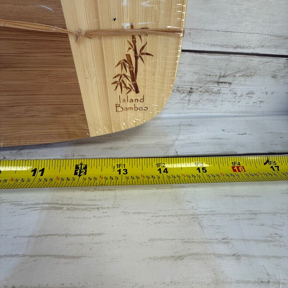 Island Bamboo Encinitas Cheese Utility Board Two Tone Wood Serving Tray New - Picture 5 of 6